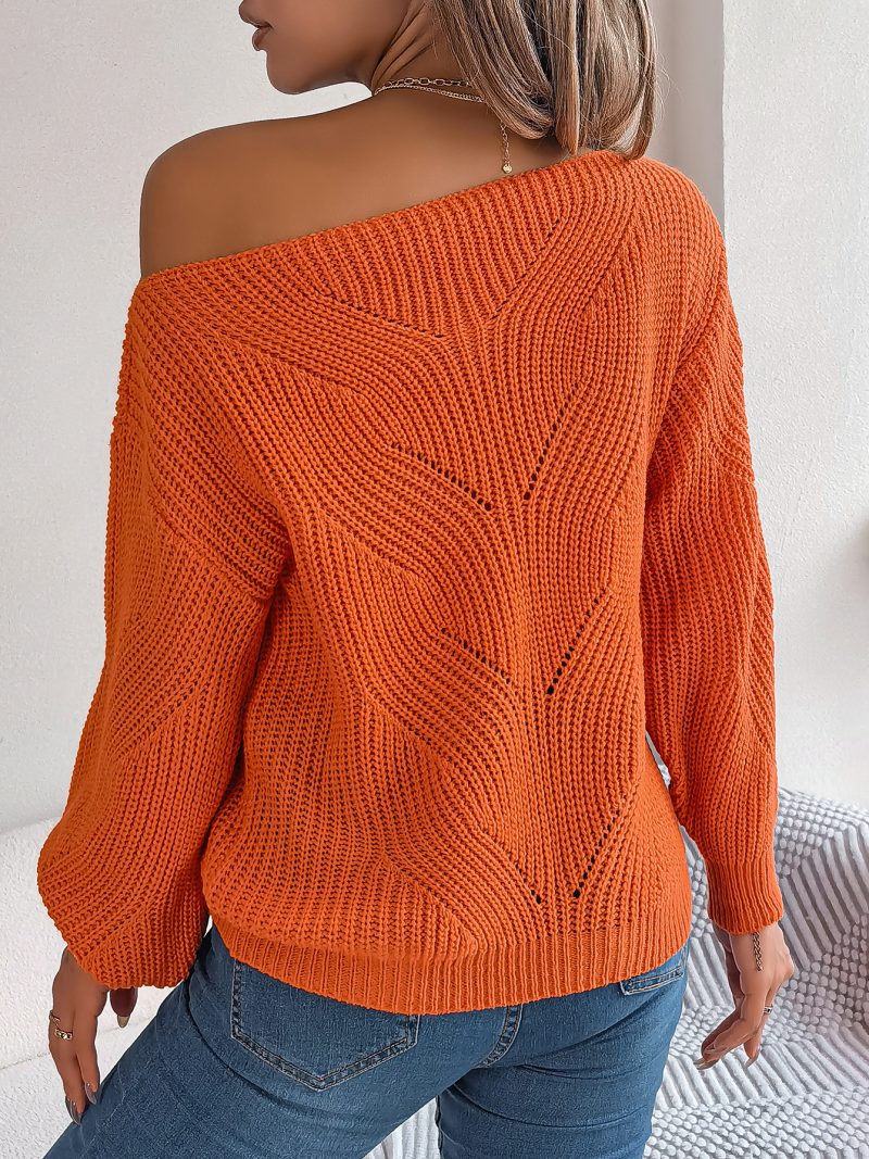 Off-Shoulder Cutout Lantern Sleeve Sweater - Image 5