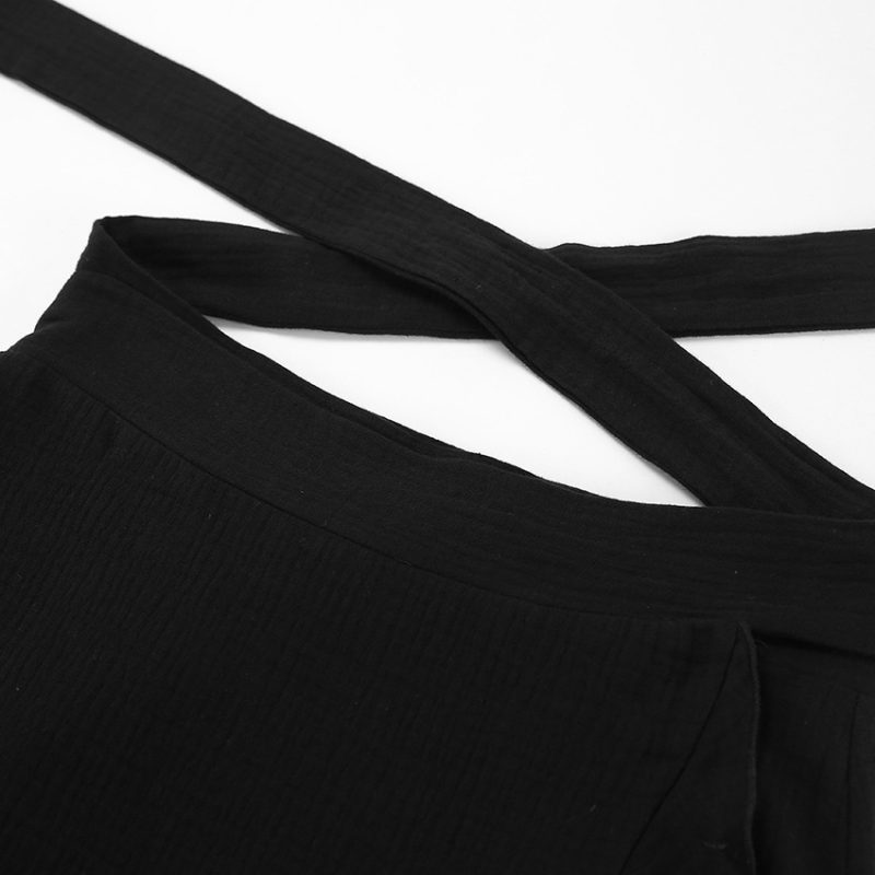 V-Neck Puff Sleeve Cropped Skirt Set - Image 6