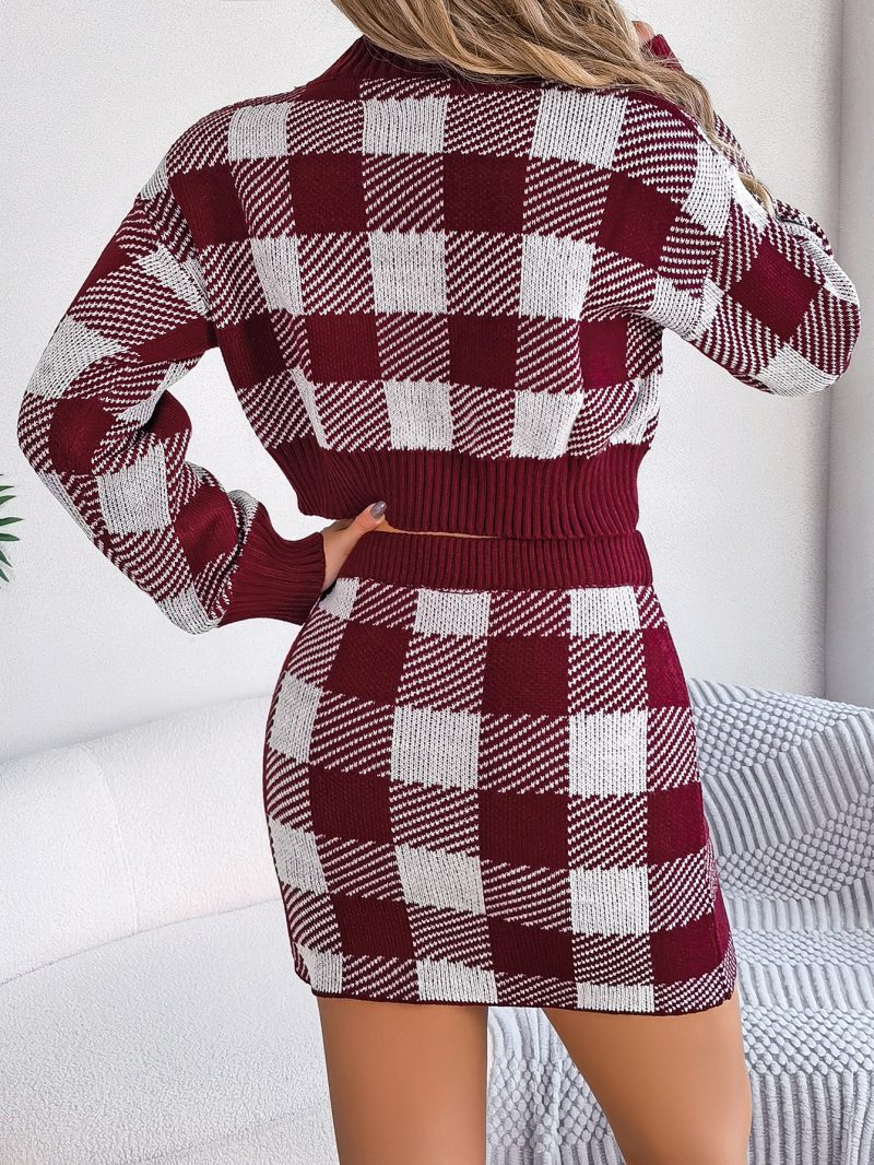 Color Contrast Check Sweater Set - Image 3