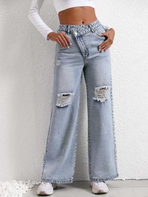 Women’s Loose Wide Leg Ripped Jeans