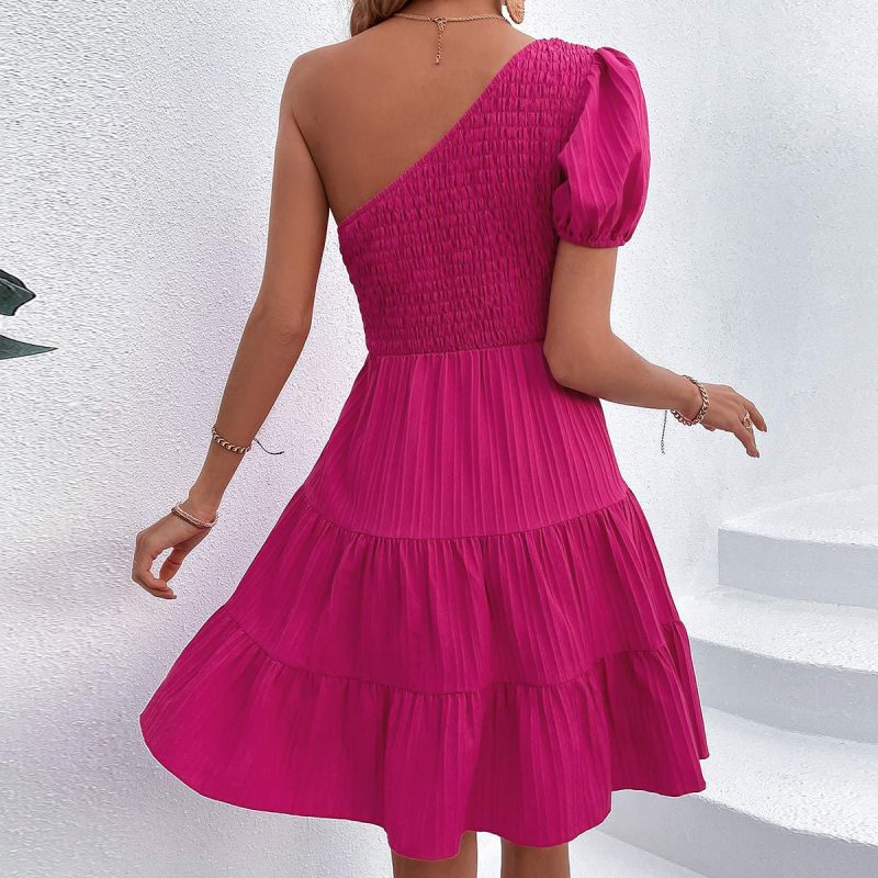 Rose Shoulder Lantern Sleeve Dress for Stylish Summer - Image 5