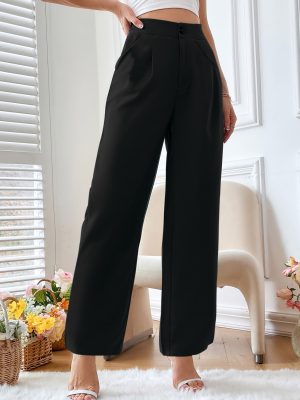 Casual High Waist Loose Trousers