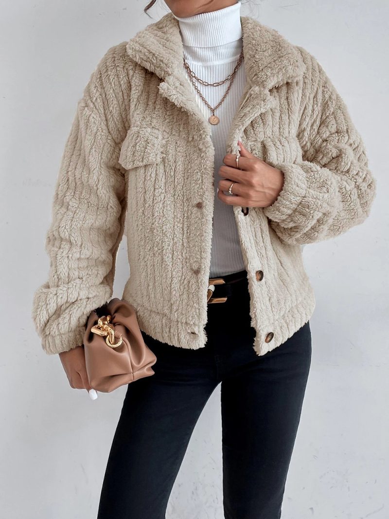 Rabbit Plush Fleece-Lined Coat - Image 6