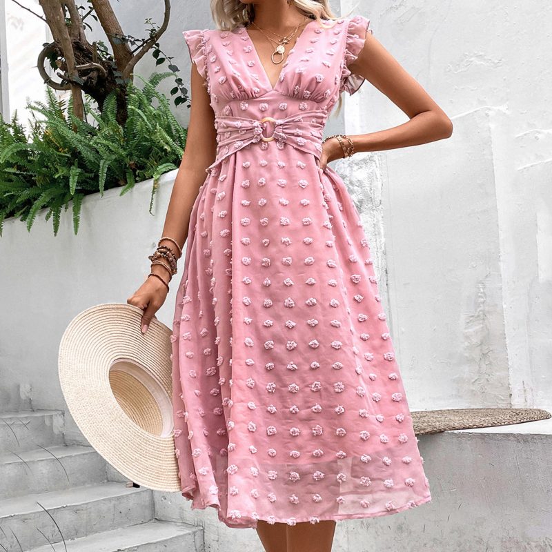 Jacquard Ruffled Midi Dress - Image 4