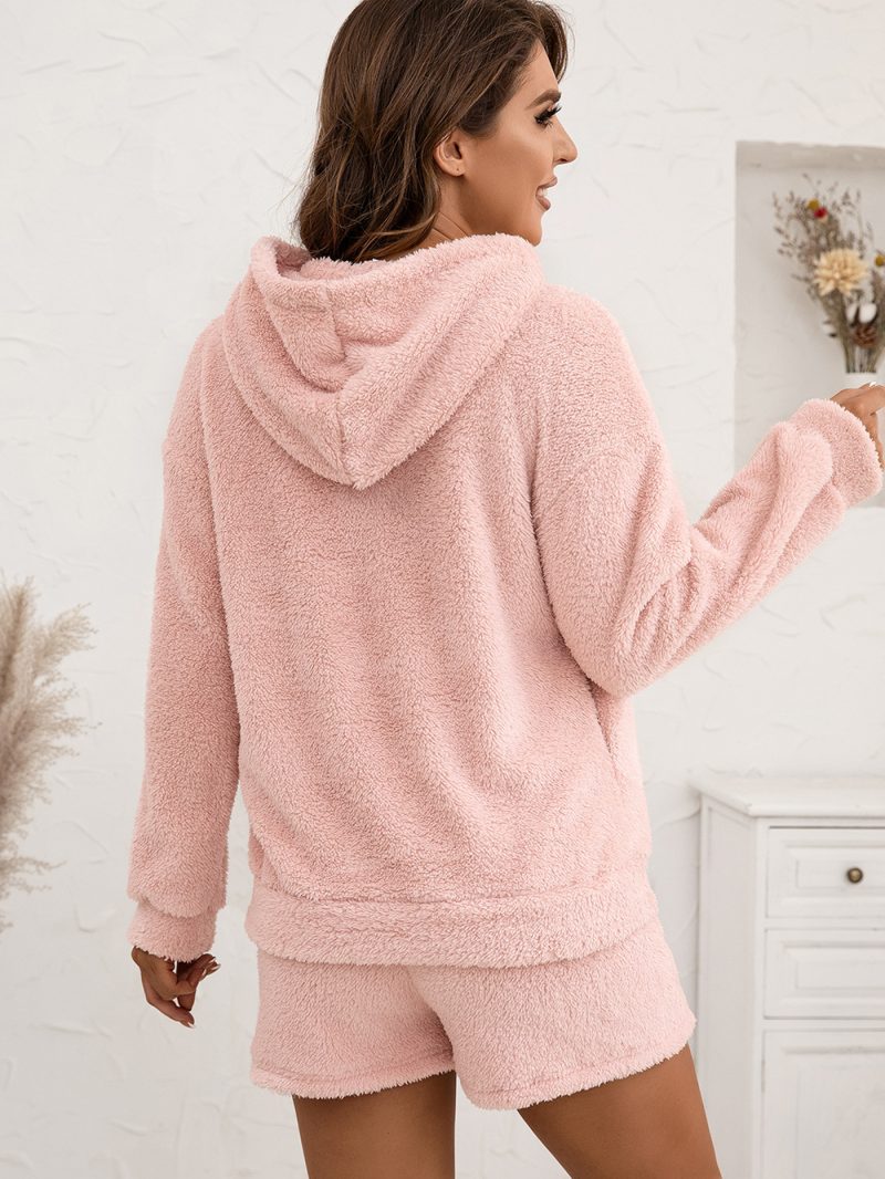 Plush Hooded Sweater Set for Women - Image 4