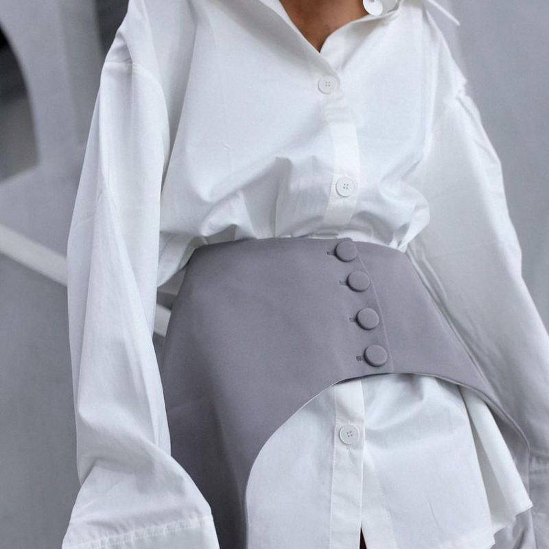 Long Sleeve Shirt and Waist Seal Two-Piece Set - Image 3