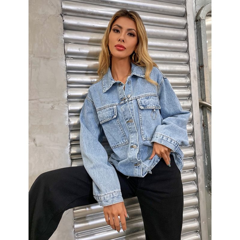 Trendy Retro Loose Denim Jacket - Image 2