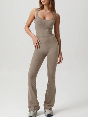 Tight Stretch Solid Color Jumpsuit