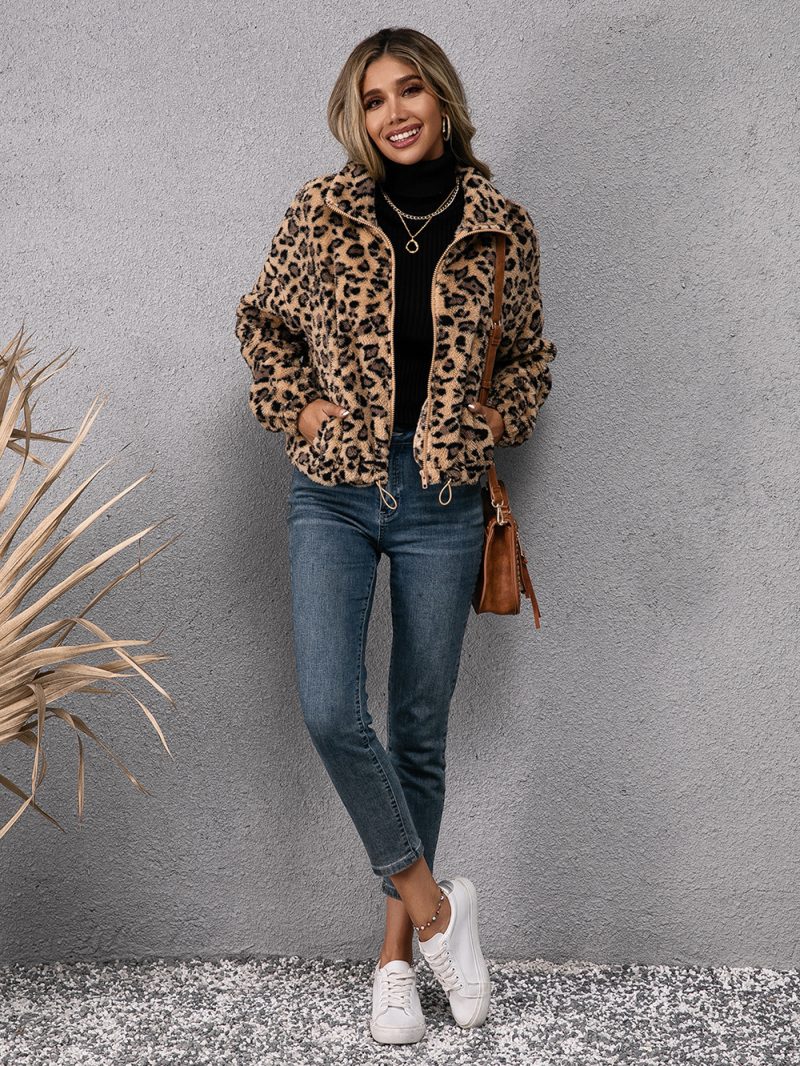 Leopard Print Furry Jacket - Image 4