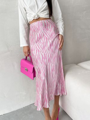 French Design Zebra Pattern High Waist Fishtail Skirt