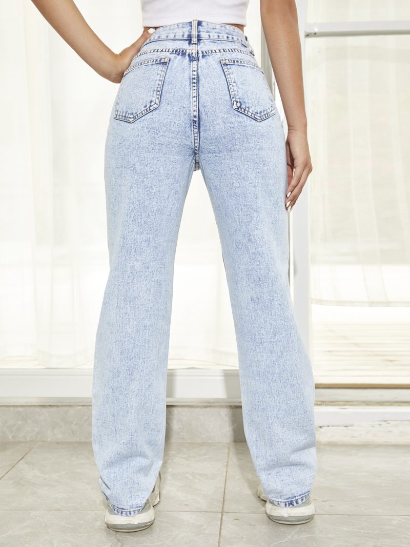 Ripped Slimming Straight Leg Jeans - Image 2