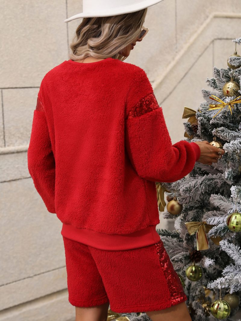 Flash Velvet Casual Suit with Sequin Stitching - Image 2
