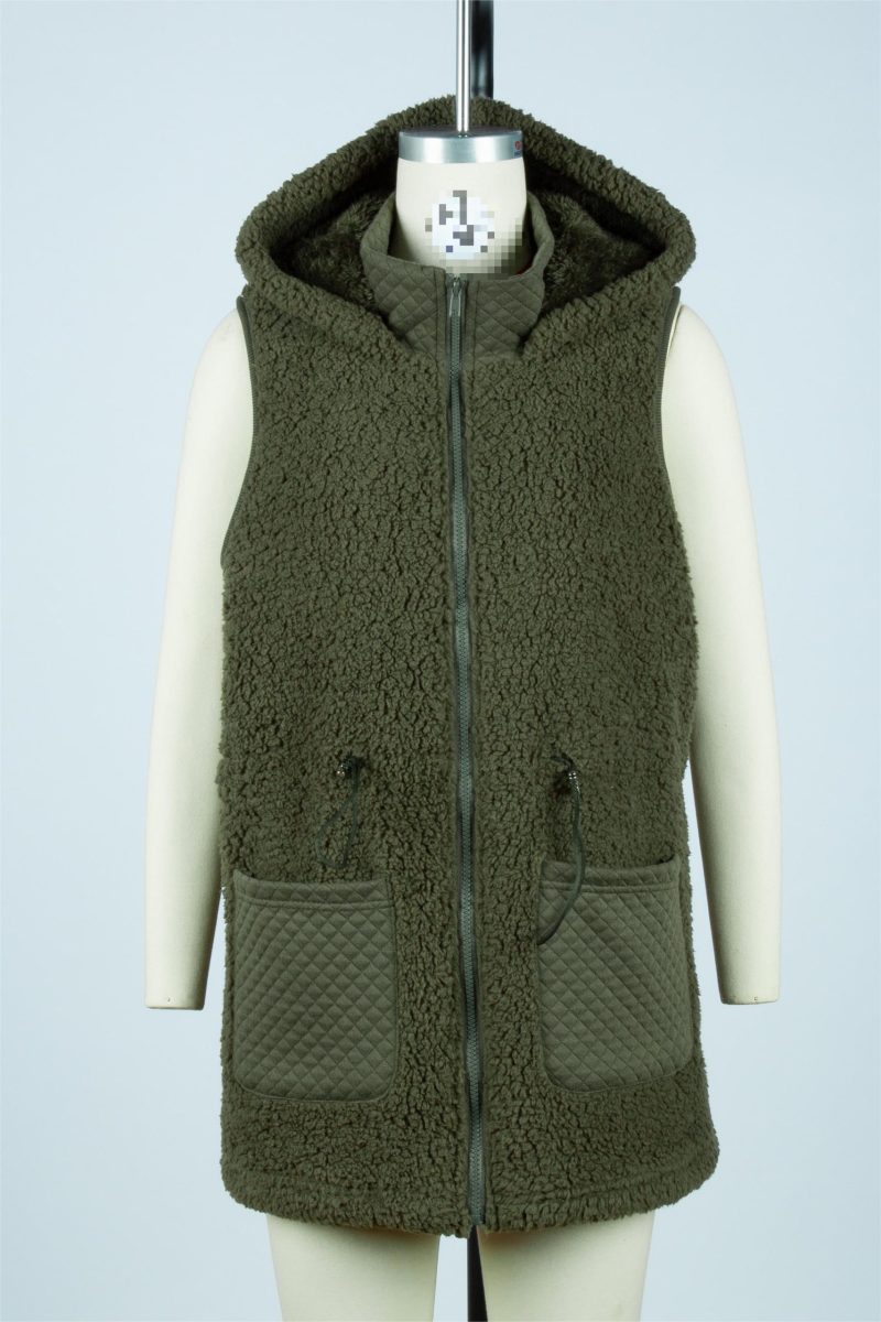 Hooded Sleeveless Velvet Vest for Autumn - Image 5