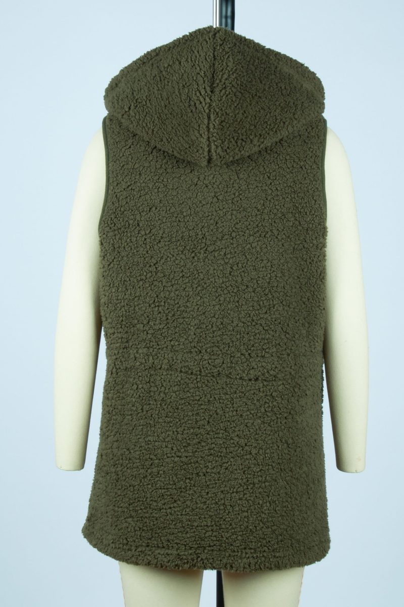 Hooded Sleeveless Velvet Vest for Autumn - Image 6