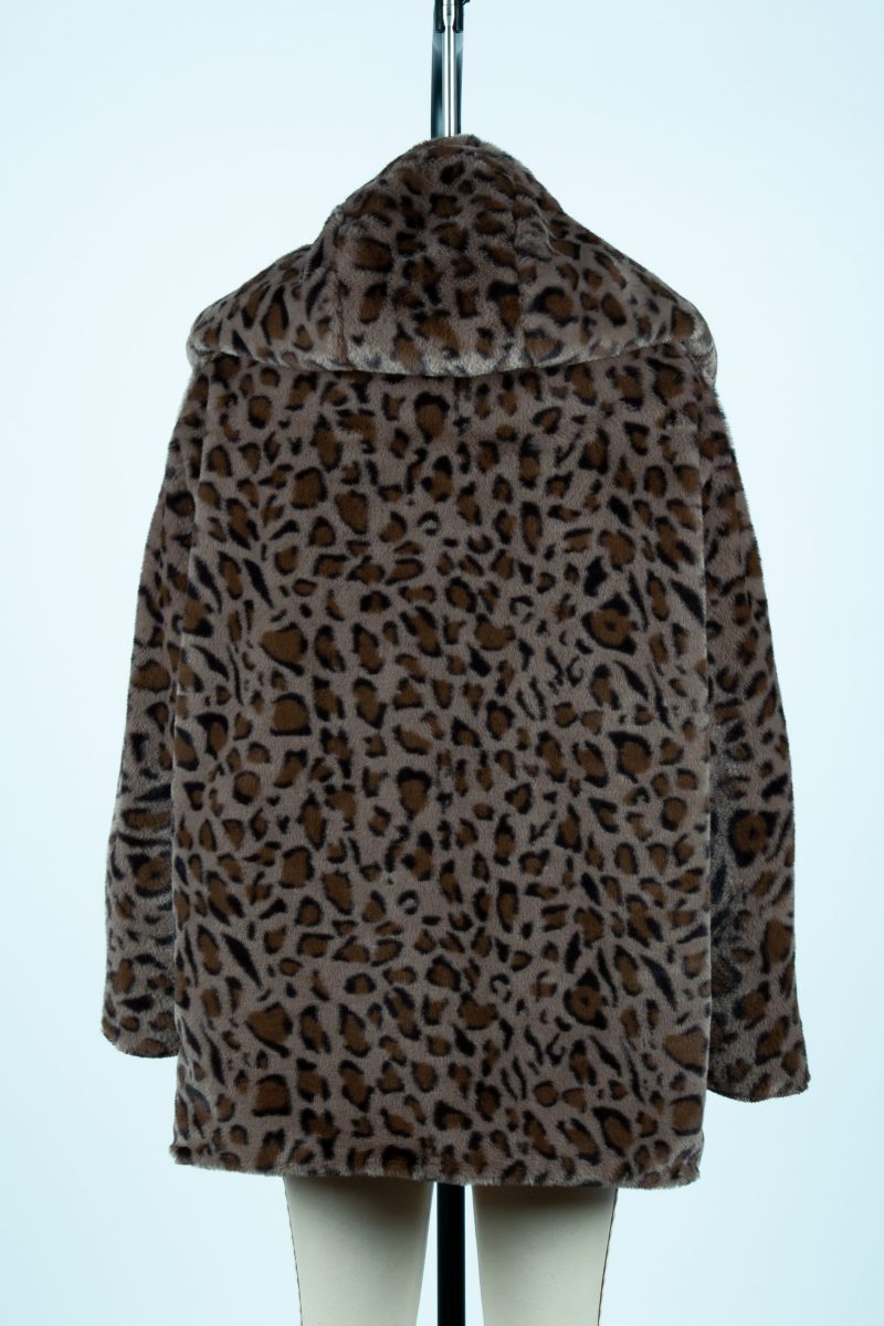 Hooded Leopard Print Bubble Velvet Outerwear for Casual Autumn Day - Image 6