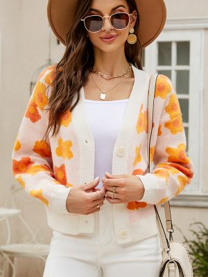 Floral Loose Knit Cardigan