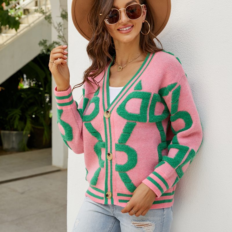 Collared Button-Up Knit Cardigan - Image 2