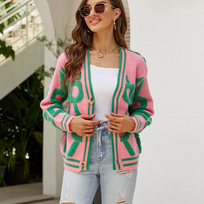 Collared Button-Up Knit Cardigan - Image 8