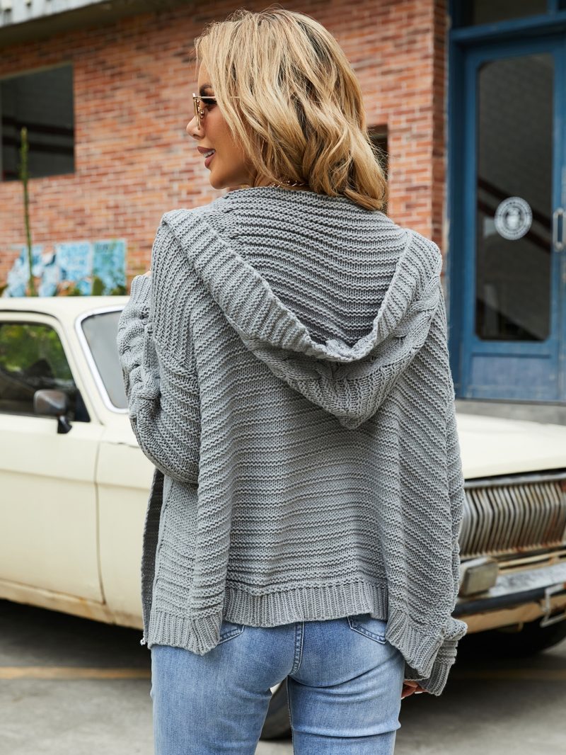 Loose Hooded Cardigan Coat for Women - Image 4
