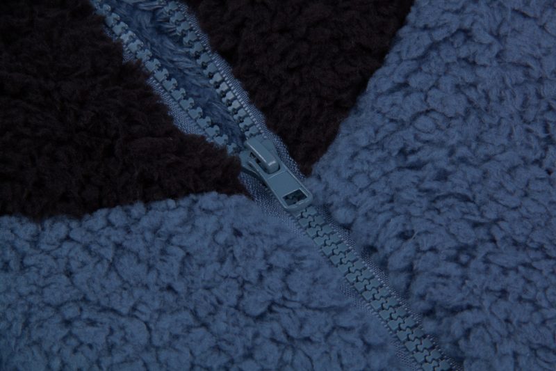 Zipper Color Matching Bubble Velvet Coat - Image 5