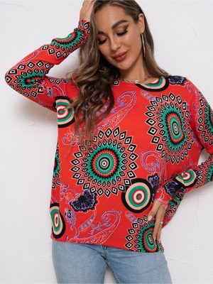 Autumn/Winter Printed Knitwear Casual Sweater