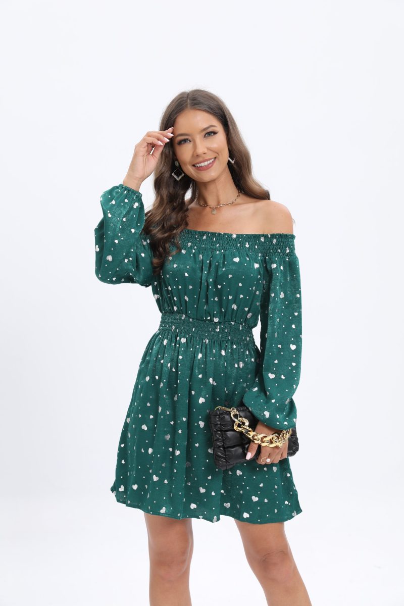 New Spring/Summer Elegant Collar Printed A-Line Dress for Women