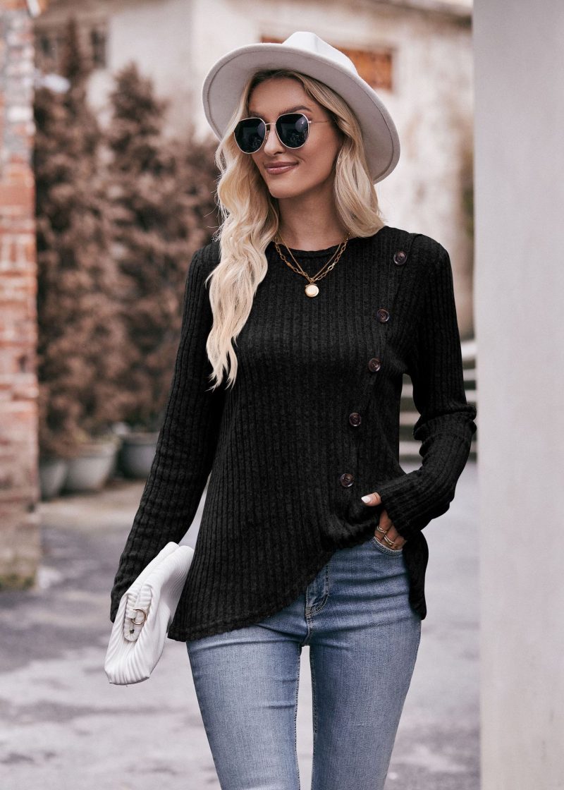 Tulip Hem Striped Button Tee - Image 13