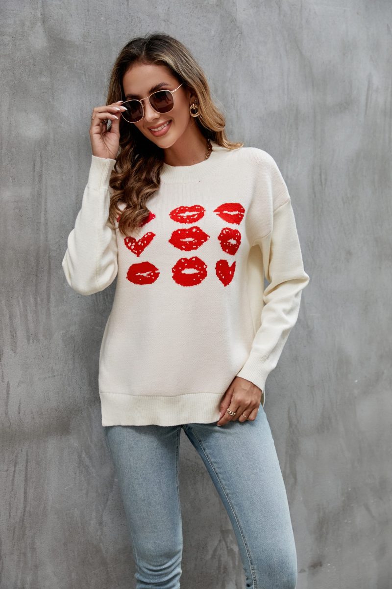 Emotion Love Lip Contrast Sweater - Image 4