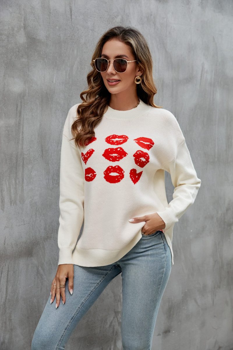 Emotion Love Lip Contrast Sweater - Image 5