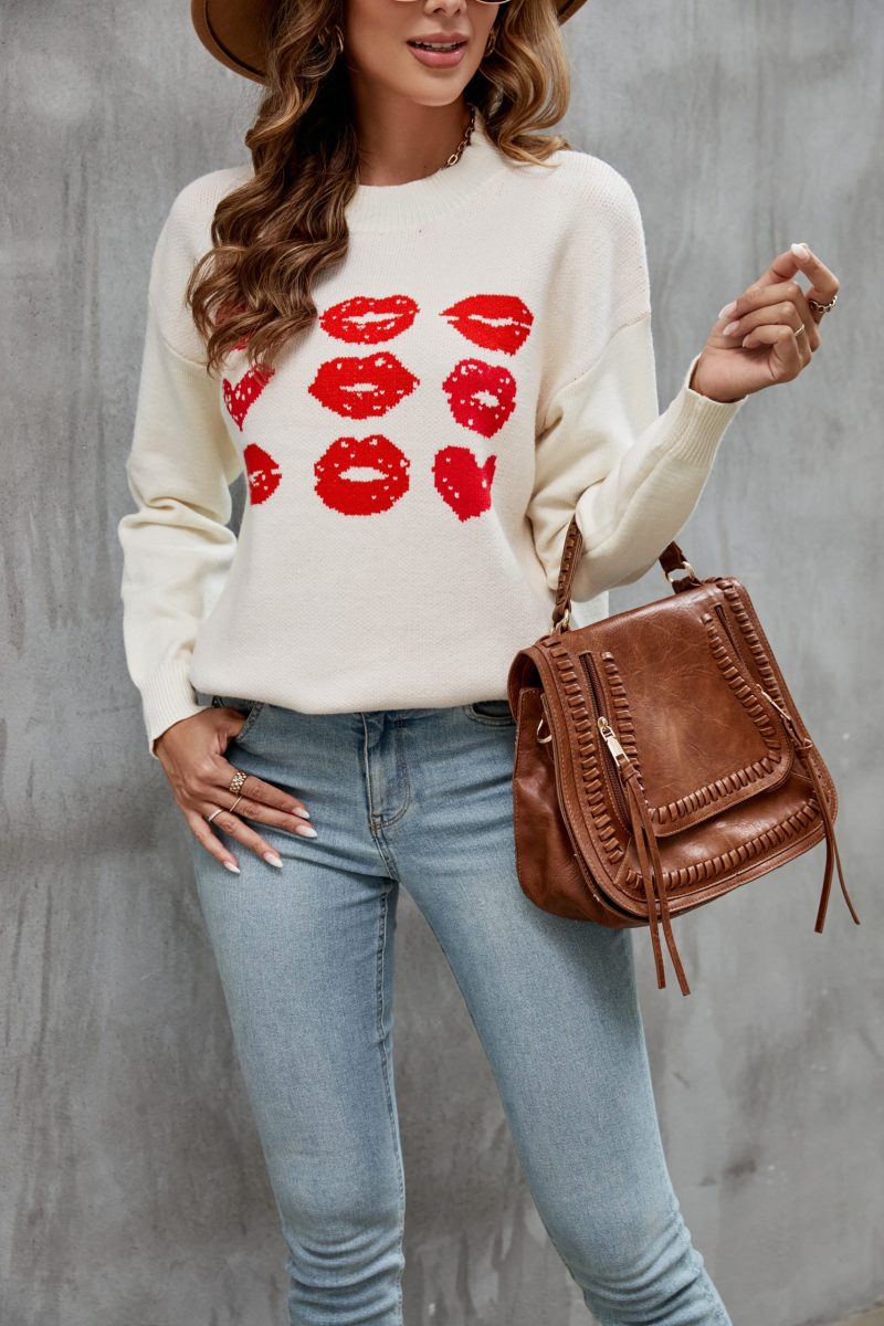 Emotion Love Lip Contrast Sweater - Image 8