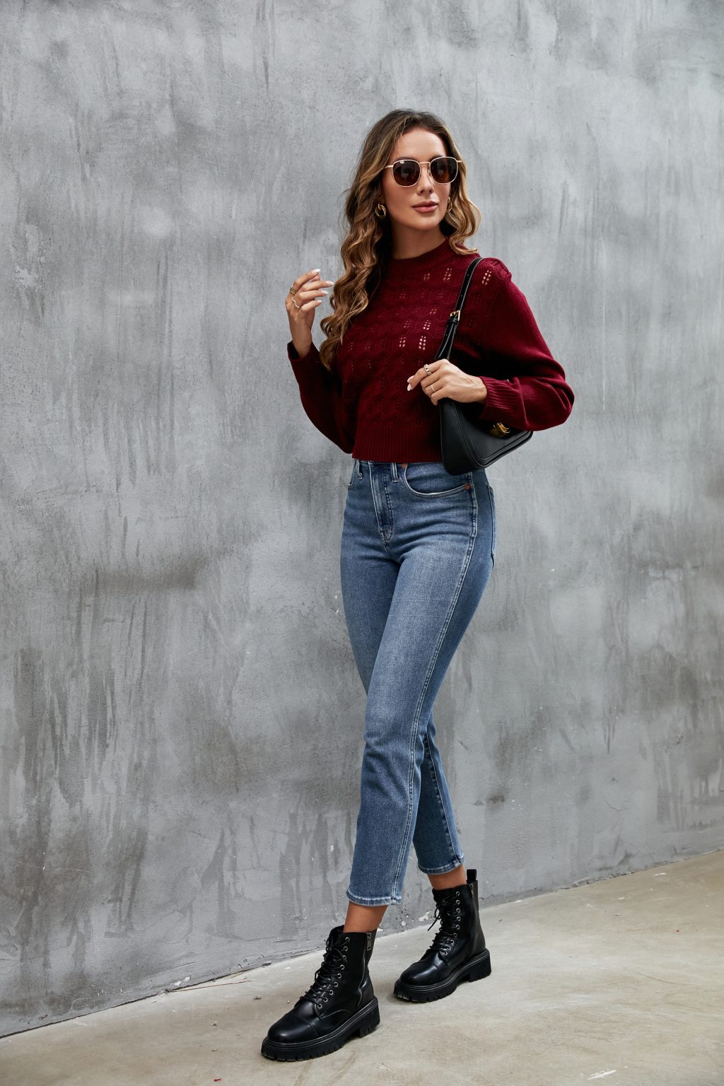 Striped Long Sleeve Cutout Sweater - Image 5