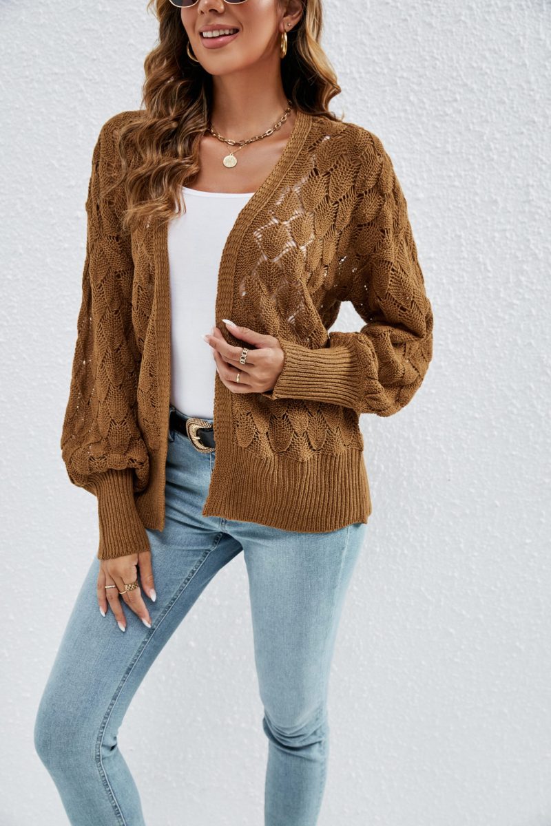 Comfortable Hollow Cutout Cardigan - Image 4