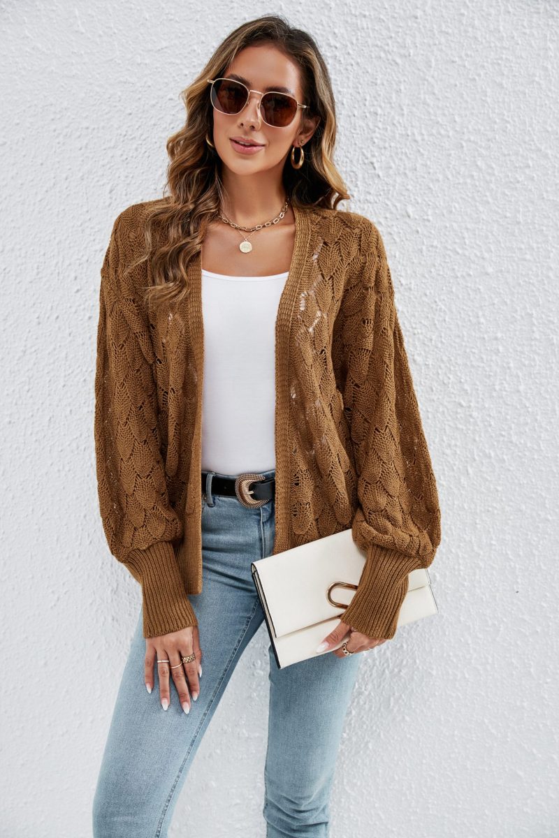 Comfortable Hollow Cutout Cardigan - Image 6