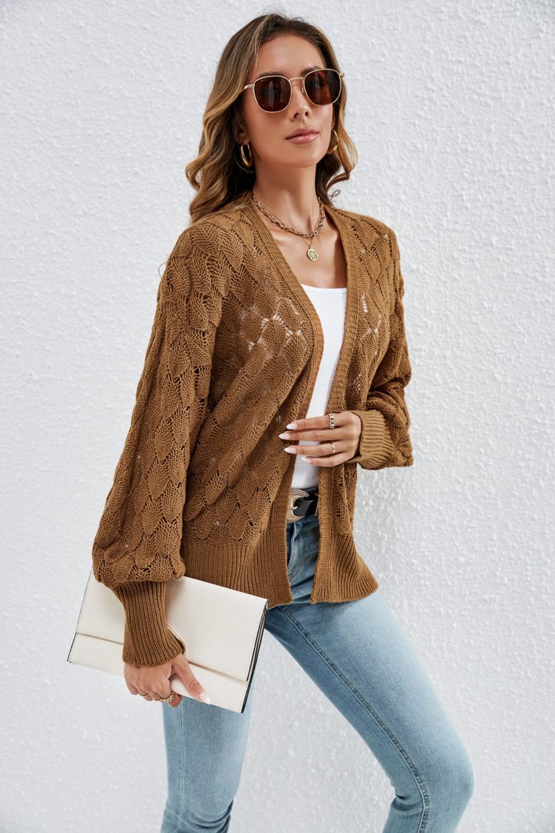Comfortable Hollow Cutout Cardigan - Image 7