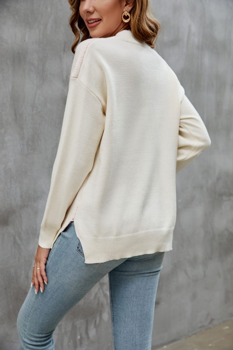 Solid Color cropped pullover sweater - Image 10