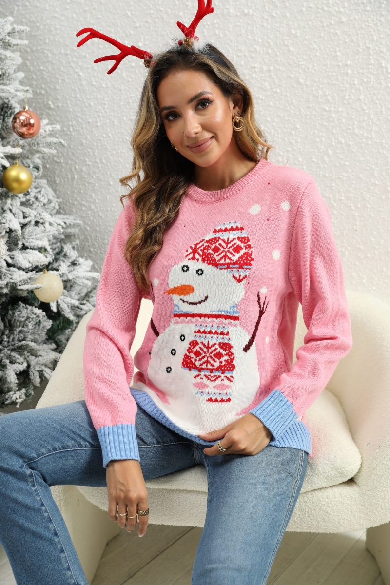 Snowman Christmas Long Sleeve Sweater - Image 3