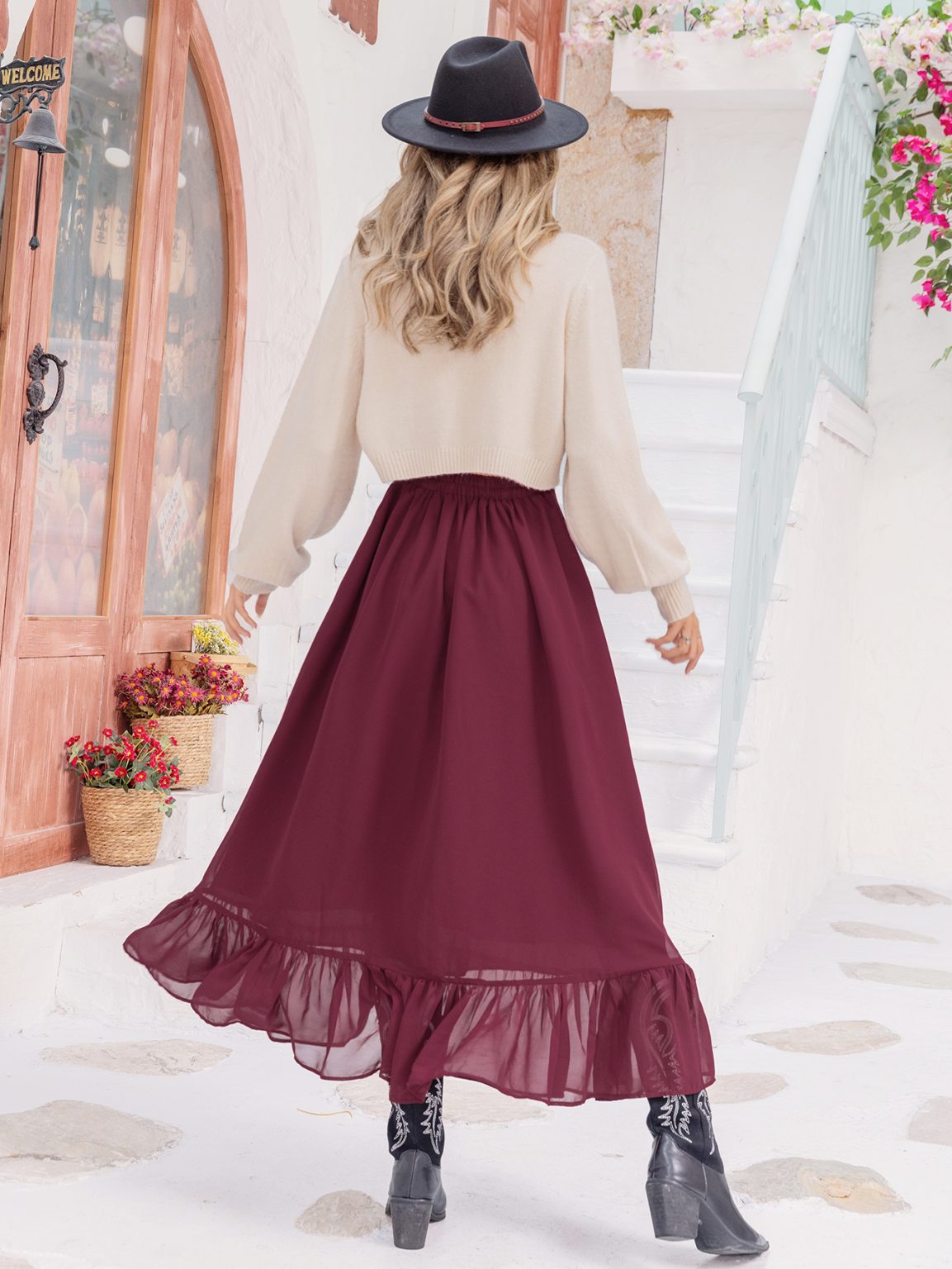 Mixed Batch Tie Slit Sheath Skirt - Image 5