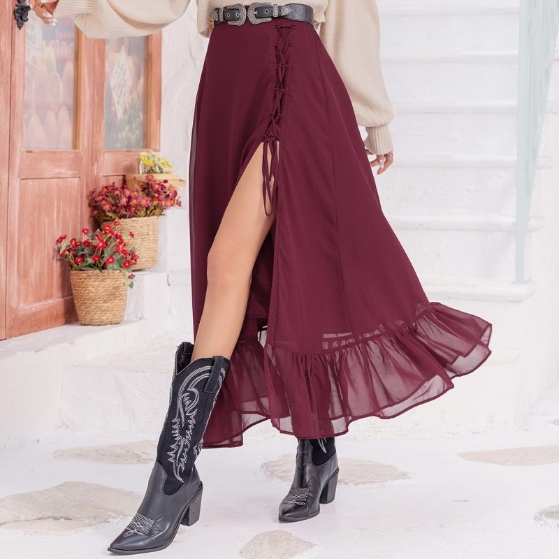 Mixed Batch Tie Slit Sheath Skirt - Image 6