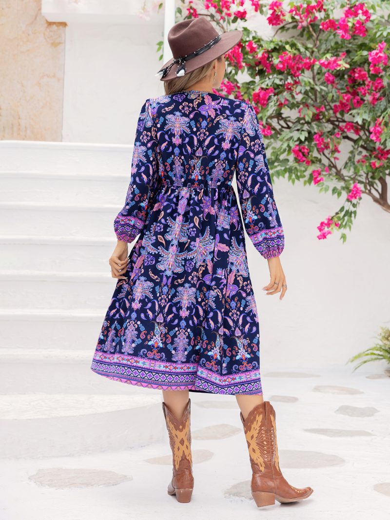 Women's Printed Loose A-Line Dress - Image 3
