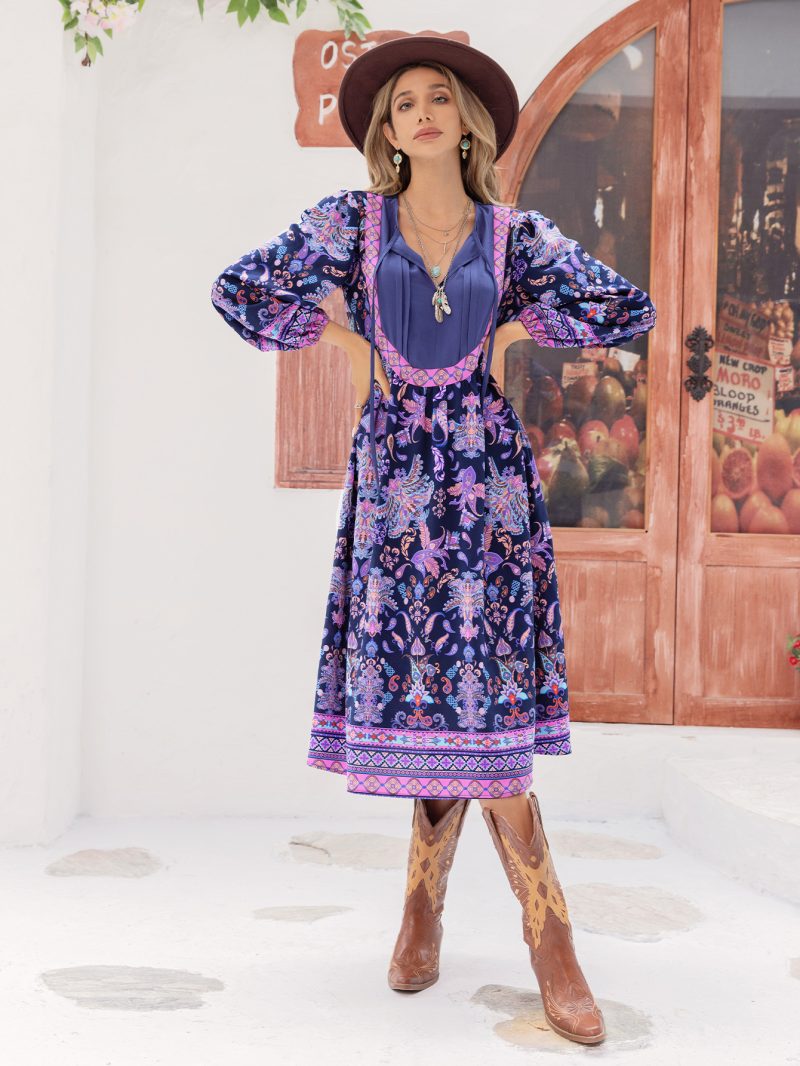 Women's Printed Loose A-Line Dress - Image 6