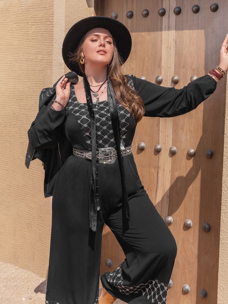 Plus Size Autumn/Winter Long Sleeve Jumpsuit - Image 3