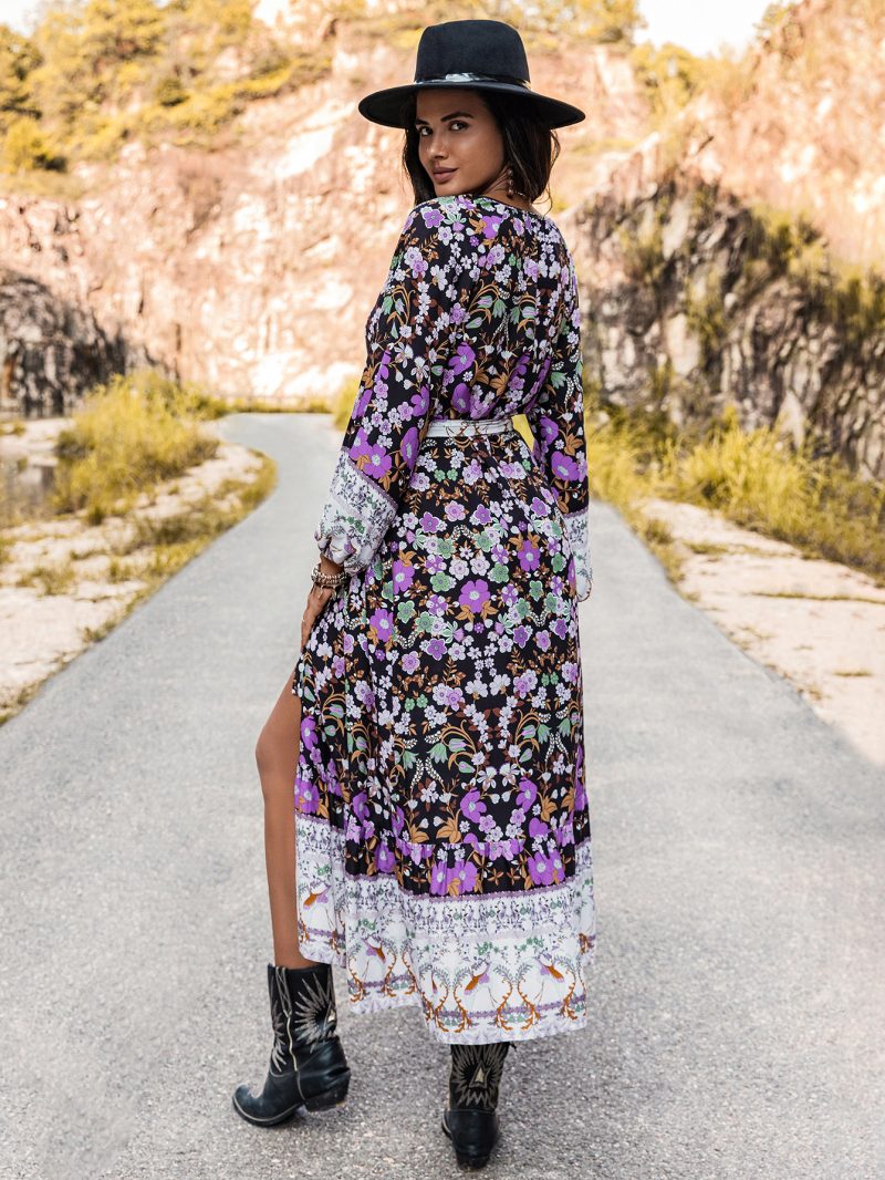 Floral Splendor: Embrace Autumn with our Long Sleeve Floral Dress for Women - Image 6