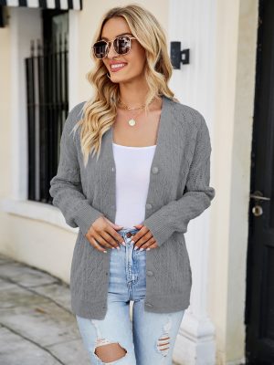 Hollow Out Single-Breasted Cardigan