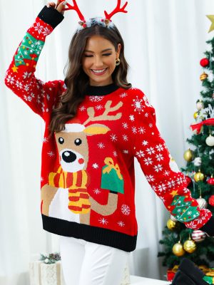 Cartoon Reindeer Christmas Sweater