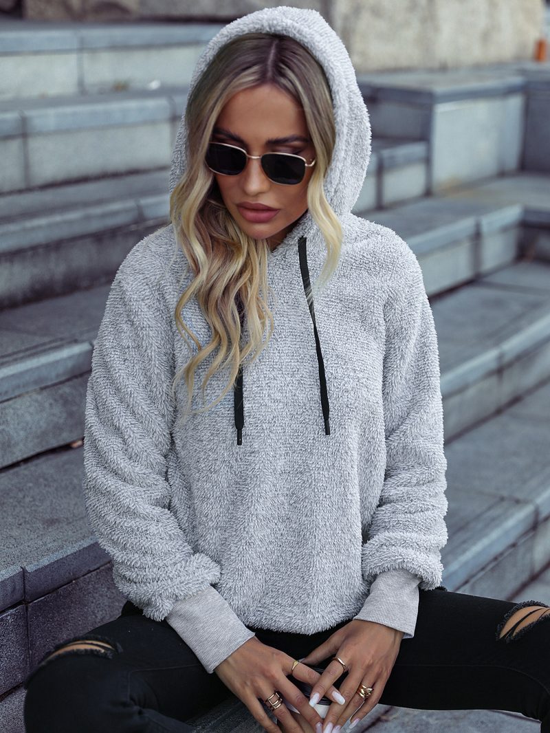 Hooded Cationic Pocket Furry Pullover - Image 6