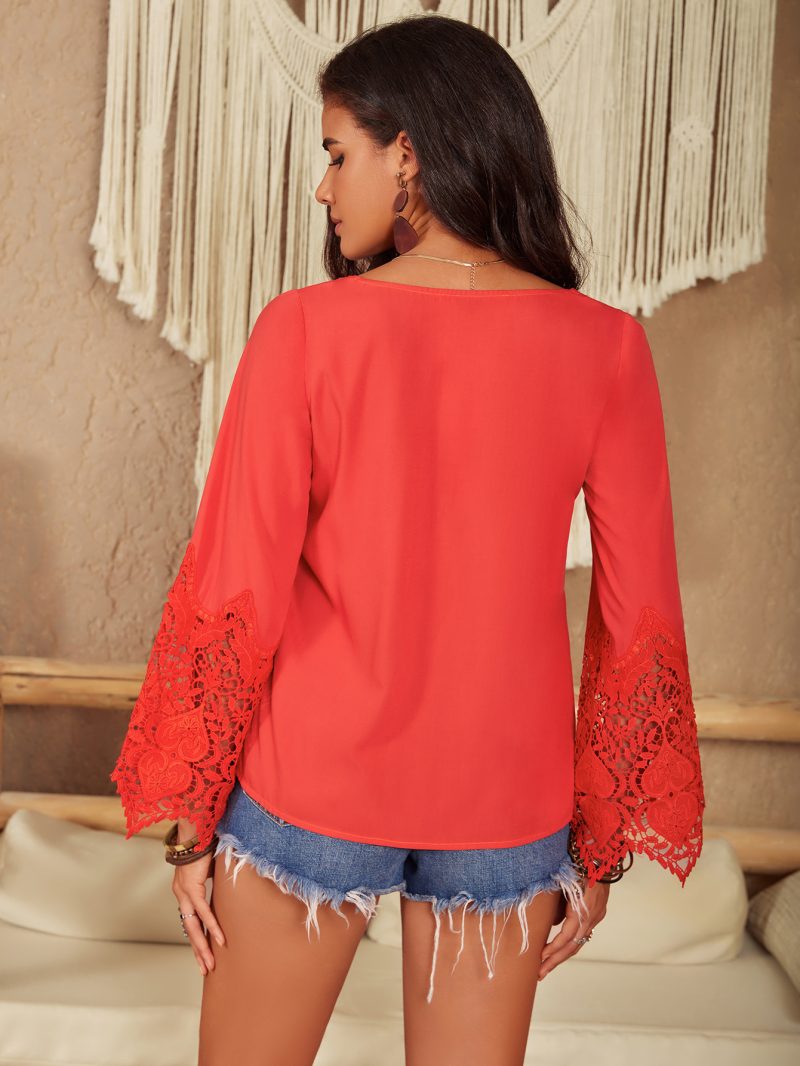 Women's Long Sleeve Hollow Out Cutout Sleeve Slim Top - Image 6