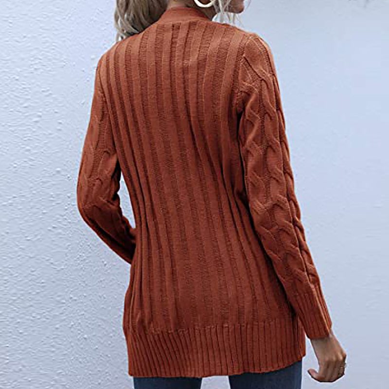 Twist Button Casual Cardigan Coat - Image 2