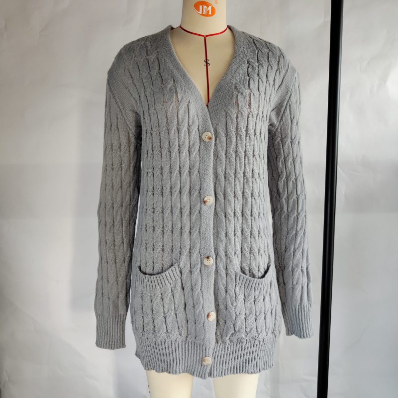 Twist Button Casual Cardigan Coat - Image 5
