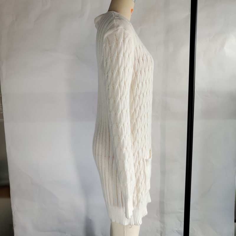 Twist Button Casual Cardigan Coat - Image 9