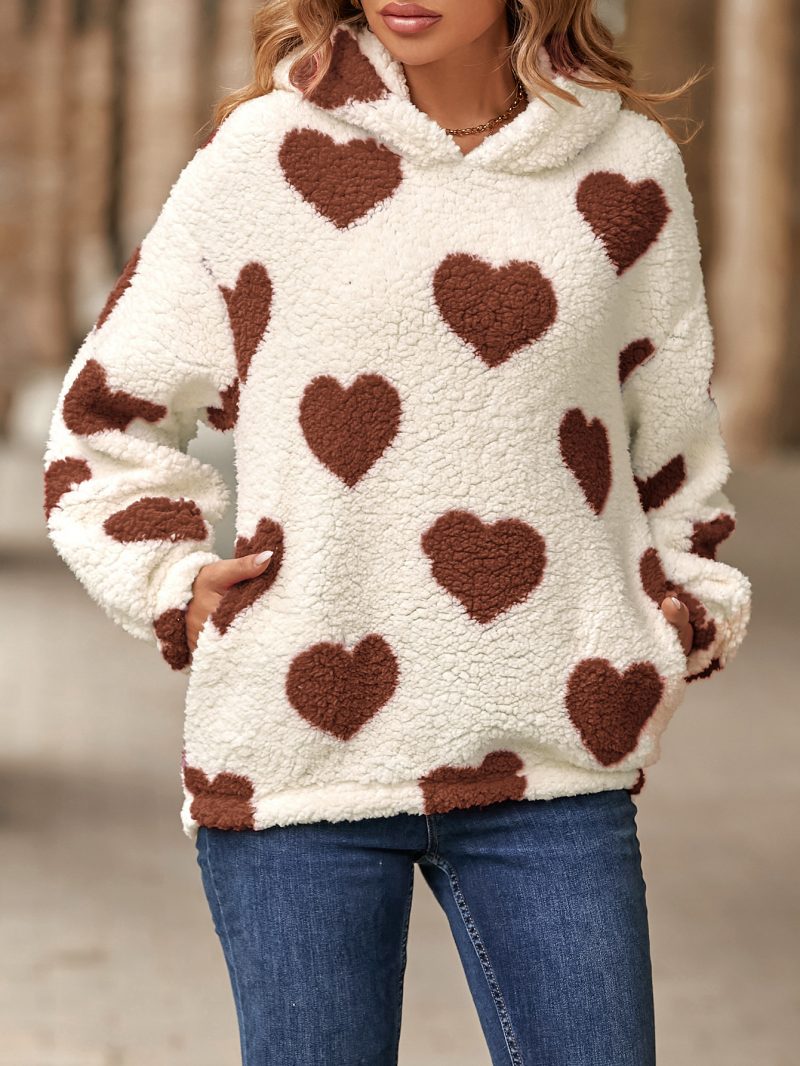 Hooded Love Printed Plush Pullover - Image 5